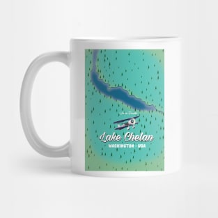 Lake Chelan Washington USA map Mug